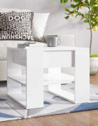 vidaXL Кафе маса бял гланц 555x55x45 см инженерно дърво