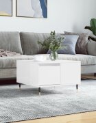 vidaXL Кафе маса бял гланц 55x55x365 см инженерно дърво