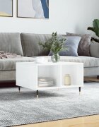 vidaXL Кафе маса бял гланц 60x50x365 см инженерно дърво