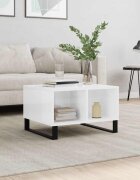 vidaXL Кафе маса бял гланц 60x50x365 см инженерно дърво