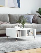 vidaXL Кафе маса бял гланц 60x60x30 см инженерно дърво