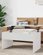 vidaXL Кафе маса бял гланц 80x505x415 см инженерно дърво