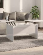 vidaXL Кафе маса бял гланц 80x50x425 см инженерно дърво