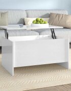 vidaXL Кафе маса бял гланц 80x555x415 см инженерно дърво