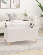 vidaXL Кафе маса бял гланц 90x445x45 см инженерно дърво