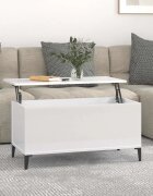 vidaXL Кафе маса бял гланц 90x445x45 см инженерно дърво