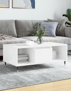 vidaXL Кафе маса бял гланц 90x50x365 см инженерно дърво