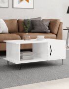 vidaXL Кафе маса бял гланц 90x50x40 см инженерно дърво