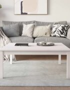 vidaXL Кафе маса бяла 100x100x40 см борово дърво масив