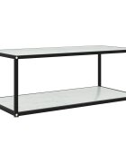 vidaXL Кафе маса бяла 100x50x35 см закалено стъкло