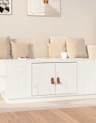 vidaXL Кафе маса бяла 100x50x41 см борово дърво масив