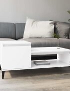 vidaXL Кафе маса бяла 100x50x45 см инженерно дърво