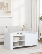 vidaXL Кафе маса бяла 100x50x50 см инженерно дърво