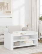 vidaXL Кафе маса бяла 100x50x50 см инженерно дърво