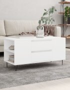 vidaXL Кафе маса бяла 102x445x50 см инженерно дърво
