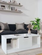 vidaXL Кафе маса бяла 102x50x36 см инженерно дърво
