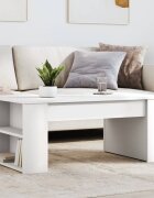vidaXL Кафе маса бяла 102x55x42 см инженерно дърво