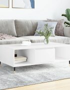vidaXL Кафе маса бяла 104x60x35 см инженерно дърво