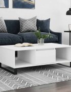 vidaXL Кафе маса бяла 104x60x35 см инженерно дърво