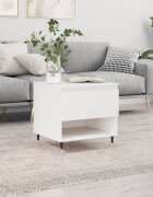 vidaXL Кафе маса бяла 50x46x50 см инженерно дърво