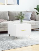 vidaXL Кафе маса бяла 50x50x40 см инженерно дърво