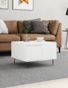 vidaXL Кафе маса бяла 55x55x365 см инженерно дърво