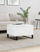 vidaXL Кафе маса бяла 55x55x365 см инженерно дърво