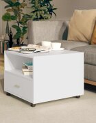 vidaXL Кафе маса бяла 55x55x40 см инженерно дърво