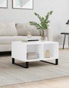 vidaXL Кафе маса бяла 60x50x365 см инженерно дърво
