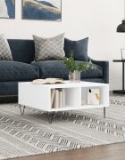 vidaXL Кафе маса бяла 60x60x30 см инженерно дърво