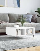 vidaXL Кафе маса бяла 60x60x30 см инженерно дърво