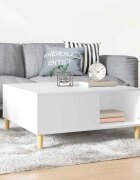 vidaXL Кафе маса бяла 80x80x365 см инженерно дърво