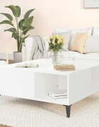 vidaXL Кафе маса бяла 80x80x365 см инженерно дърво