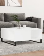 vidaXL Кафе маса бяла 80x80x365 см инженерно дърво