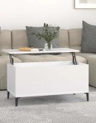 vidaXL Кафе маса бяла 90x445x45 см инженерно дърво