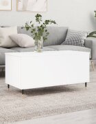 vidaXL Кафе маса бяла 90x445x45 см инженерно дърво