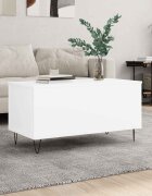 vidaXL Кафе маса бяла 90x445x45 см инженерно дърво
