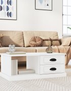 vidaXL Кафе маса бяла 90x50x35 см инженерно дърво