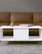 vidaXL Кафе маса бяла 90x50x365 см инженерно дърво