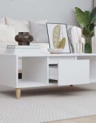 vidaXL Кафе маса бяла 90x50x365 см инженерно дърво