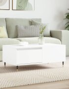 vidaXL Кафе маса бяла 90x50x365 см инженерно дърво