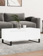 vidaXL Кафе маса бяла 90x50x365 см инженерно дърво