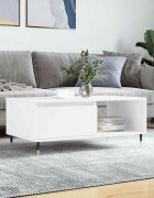 vidaXL Кафе маса бяла 90x50x365 см инженерно дърво