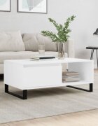 vidaXL Кафе маса бяла 90x50x365 см инженерно дърво