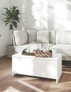 vidaXL Кафе маса бяла 90x50x415 см инженерно дърво