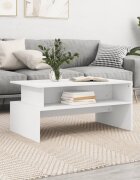 vidaXL Кафе маса бяла 90x55x425 см инженерно дърво