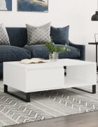vidaXL Кафе маса бяла 90x60x35 см инженерно дърво