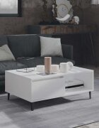 vidaXL Кафе маса бяла 90x60x35 см инженерно дърво