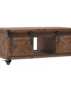 vidaXL Кафе маса чамова дървесина масив 91x51x38 cм кафява