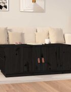 vidaXL Кафе маса черен 100x50x41 см борово дърво масив